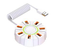 Uqezagpa USB Hub 7 Port, 2.0 High-Speed Splitter with Colorful Ambient Light & Individual Switches, for PC Laptop Desktop Computer Accessories