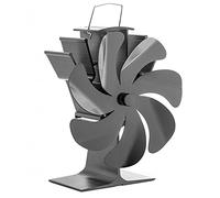 Uqezagpa Ventilateur de poêle à bois 7 pour bûches de bois pour brûleur augmente SF310G avec thermomètre noir pour poêle à bois ventilateur souffleur alimenté par la chaleur non électrique maison
