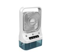 Uqezagpa Ventilateur portable pour climatiseurs - Ventilateur électrique USB - Veilleuse LED - Humidificateur d'air - 3 vitesses - Pour bureau