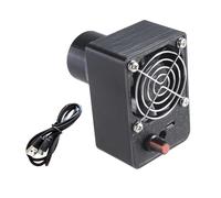 Uqezagpa Ventilateur souffleur DC 12 V avec entrée de type C 5,5 x 2,1 mm à vitesse variable pour feux de camp, barbecues et dissipation de la chaleur, alimenté par USB
