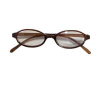 Uqezagpa Y2K Lunettes de Noël à monture ovale colorée pour adolescents Prendre des photos au bord de la mer Petite lentille de couleur pour homme et femme, marron