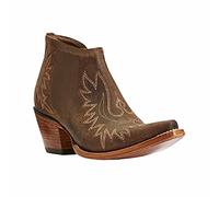 UQIANGY Bottines imprimées brodées pour Dames, Botte Western Cowgirl à Bout Pointu rétro, Bottines Chelsea en Cuir à Talon épais,Marron,40 EU