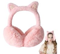 UQMIQURA Cache-oreilles pour enfants - Cache-oreilles d'hiver pour fille - Doux et réglable - Protection contre le froid - Oreilles de chat mignonnes - Design en peluche - Cache-oreilles pour les