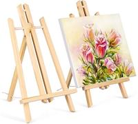 UQMIQURA Chevalet, Lot de 2 chevalet bois, 23 x 40 cm Mini Chevalets, Petit Chevalet Décoratif, Pliable et peu Encombrant, pour Peinture sur Toile, Affichage Photo, Dessin, Présentation