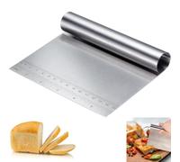 UQMIQURA Grattoir à pâte, en acier inoxydable, 15 x 11 cm, avec poignée ronde, spatule de cuisine, spatule de cuisine, spatule de cuisine pour pain, pâtisserie