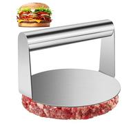 UQMIQURA Presse à hamburger en acier inoxydable 304, 14,7 cm - Rond - Accessoire de barbecue pour délicieux hamburgers, patties, barbecues