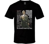 UQSQYDIYO Dirty Clint Quotes Clint Eastwood Movie Action T Shirt Colour45 Black Black