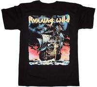 UQSQYDIYO Running Wild Under Jolly Roger Grave Digger Blind Guardian T-Shirt Black Black