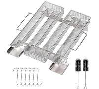 UQTUKO Générateur de fumée froide avec anse en acier inoxydable avec crochet et brosse de nettoyage - Générateur de fumée froide - Pour barbecues, barbecues, fumoirs, réutilisables, 22,5 x 21 x 4cm