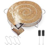 UQTUKO Générateur de fumée froide avec anse en acier inoxydable avec crochet et brosse de nettoyage - Générateur de fumée froide - Pour barbecues, barbecues, fumoirs, réutilisables, 20x18×5cm