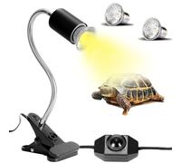 UQTUKO Lampe chauffante Tortue, Reptiles Lampe Tortue Terrestre avec 2 Ampoule UVA UVB 25W 50W Lampe Terrarium avec pince pivotante à 360° Lampe chauffante pour Reptiles, Tortue, Serpent, Lézard