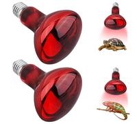 UQTUKO Reptile Ampoules Chauffantes, 2 Pièces Lampe Chauffante Infrarouge Dimmable E27 100W Rouge ampoule chauffante Pour Reptiles & Amphibiens, Dragon Barbu, Lézard, Tortue