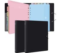 Uquelic Classeur avec Pochettes Perforées pour Documents Format A4 - Pochette Plastique, Trieur Document Pochette Plastique A4 avec Rabat - Maison/Bureau (Macaron 2)