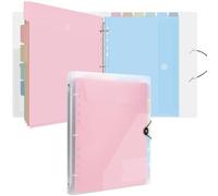 Uquelic Classeur avec Pochettes Perforées pour Documents Format A4 - Pochette Plastique, Trieur Document Pochette Plastique A4 avec Rabat - Maison/Bureau (Transparents Macarons)