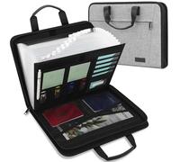 Uquelic Trieur Valisette pour Documents avec 13 Compartiments - A4 Portable Extensible Accordéon Porte Documents pour Ordinateur Portable, fichiers, certificats (Gris)