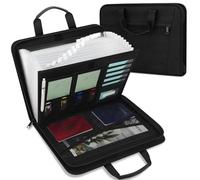 Uquelic Trieur Valisette pour Documents avec 13 Compartiments - A4 Portable Extensible Accordéon Porte Documents pour Ordinateur Portable, fichiers, certificats (Noir)