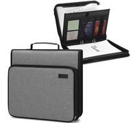 Uquelic Trieur Valisette pour Documents avec 13 Compartiments et Classeur à Anneaux - A4 Portable Extensible Accordéon Porte Documents pour Bureau, Maison, École (Gris)
