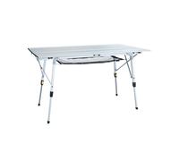 Uquip Table pliante Variety L – Aluminium – Pieds réglables – Avec filet – Gris