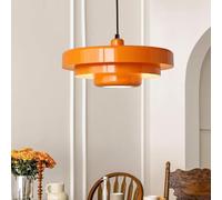 UQVUFIYJ Suspension en métal à 3 Couches, Lampe à intensité Variable, Lampe Suspendue Industrielle au-Dessus d'une Table, Lampe Suspendue de Style Nordique(Orange)
