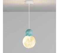 UQVUFIYJ Suspension Mignonne en Forme de Lune for Chambre d'enfant, très Tendance, Motif Dinosaure Bleu-Vert, luminaire LED à intensité Variable(Green,White Light)