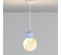 UQVUFIYJ Suspension Mignonne en Forme de Lune for Chambre d'enfant, très Tendance, Motif Dinosaure Bleu-Vert, luminaire LED à intensité Variable(Blue,Warm Light)