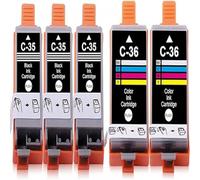 UQXJK Cartouche d'imprimante Compatible PGI35 CLI36 CP35 CP36 PGI35BK CLI36C 3 Black 2 Couleur Compatible avec l'imprimante IP100