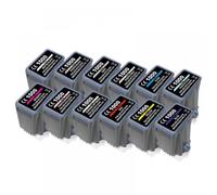 UQXJK CARTRIDE À L'ENK Compatible 12 Pack Compatible avec ImagePrograf Pro-1000 Comprend MBK PBK C M Y R GY K PGY PM PM CO