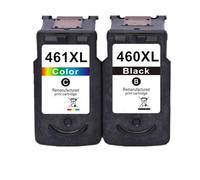 UQXJK La Cartouche à Encre remanufacturée Compatible Compatible avec Les imprimantes Fonctionne avec PG 460 CL 461 PG460 CL461 460XL 461XL, y Compris TS5340 TS7440(1 BK 1 Color)