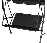 UQXSTAR Housse de rechange pour balancelle de jardin 2 et 3 places, en tissu Oxford 900D, imperméable et indéchirable, pour balancelle de jardin 2 et 3 places, noir, 148 x 50 x 50 cm