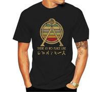 UR ANMEI GANO Stargate There is No Place Like Shirt Men Short Sleeve T-Shirt Black L