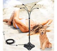 UR Forest Système de refroidissement brumisateur sur pied de 8 m + 4 buses de brumisation en laiton, 2 options de hauteur, tuyau brumisateur pour terrasse extérieure, refroidissement des animaux