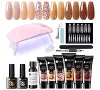 UR SUGAR 15ML Kit Ongle UV Complet Poly Extension d'ongles en Gel Complet Set Avec Lampe UV, Base & Top Coat Gel et Outils de Manucure, DIY Nail Art Kit pour Débutant