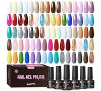 UR SUGAR 45Pcs Vernis Semi Permanent, 39 Couleurs Pastel Blanc Jaune Vert Bleu Violet Lot Vernis à Ongles avec Base et Glossy Matte Top Coat, Manucure Nail Kit Gel Soak Off pour Salon Débutant