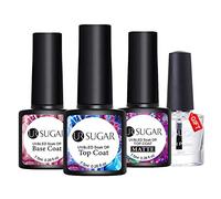 UR SUGAR 7,5ml Base Coat et Top Coat Vernis à Ongles Top Coat Vernis Gel et Base Coat Vernis Semi Permanent Soak Off Nail Polish+Priming Liquide