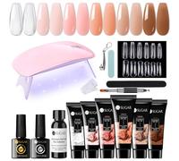 UR SUGAR Polygel Kit Complet avec Lampe UV 36W, 6 Couleurs 15ml Polygel Ongle Kit Polygel Construction Ongle UV Tube Lot Ongle Gel Kit Complet Manicure Kit avec Base et Top Coat +48 Faux Ongles
