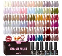 UR SUGAR Vernis Semi Permanent, 45Pcs Vernis à Ongles Paillettes Nude Lot Vernis Gel U V Semi permanent avec Base et Glossy Matte Top Coat, Manucure Kit Nail Art Gel Soak Off pour Salon DIY Débutant