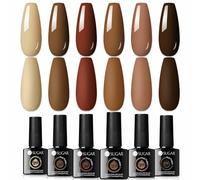 UR SUGAR Vernis Semi Permanent Café, Marron Vernis à Ongles Caramel Brun 2023 couleur tendance Vernis Gel U V Gel Soak Off U V LED Art French Manucure Cadeaux Kit 6Pcs 7ml