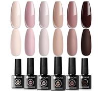 UR SUGAR Vernis Semi Permanent Nudee Beige, 6 Couleur Vernis Gel U V Semi Permanent Nudee Rose Vernis à Ongles Gels Semi-permanents Beige Brun French Manucure Nail Art 6 Bouteilles Kit