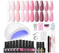UR SUGAR Vernis Semi Permanents UV Set avec Lampe U V 48W Vernis à Ongles Gel 10 Rose Pink Blanc Pâle Couleurs Starter Kit Semi Permanents Studio Base et Top Matte Coat manucure DIY