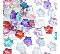 UR URLIFEHALL - 100 perles en verre soufflé faites à la main en forme d'étoile à cinq branches pour la fabrication de bijoux artisanaux et projets artistiques DIY