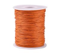 UR URLIFEHALL 100 Yards Orange Foncé 1mm Cordon de Coton Ciré Macramé Fil de Perles Ciré pour Bracelet Collier Bijoux Perles Artisanat