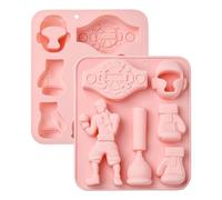 UR URLIFEHALL 2 Moules en Silicone sur le Thème de la Boxe Gant de Boxe et Casque en Chocolat pour la Décoration de Gâteaux, Bonbons en Gelée et Biscuits Artisanaux