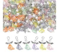 UR URLIFEHALL - Breloques ange gardien colorées avec breloques en forme d'aile de fée pour la fabrication de bijoux, créations DIY, porte-clés, décoration de la maison pour les fêtes, Acrylique