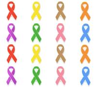 UR URLIFEHALL Lot de 16 perles focales en silicone pour la sensibilisation au cancer du sein - 8 couleurs - Ruban de conscience - Perles focales pour loisirs créatifs et fabrication de bijoux