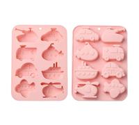 UR URLIFEHALL Lot de 2 moules en silicone en forme d'avion, de bateau, de voiture pour la fabrication de bonbons, gâteaux, biscuits, desserts