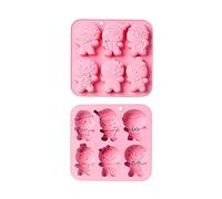 UR URLIFEHALL - Lot de 2 moules en silicone en forme de bonhomme en pain d'épices - Figurines humaines - Pour chocolat, bonbons, gâteaux - Ustensiles de pâtisserie pour fêtes, anniversaires, vacances