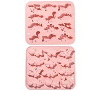 UR URLIFEHALL Lot de 2 moules en silicone réutilisables en forme d'animal pour gelée, chocolat, gâteau, bonbons, savon, cupcake