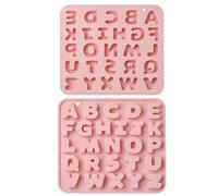 UR URLIFEHALL Lot de 2 moules en silicone réutilisables en forme de lettres de l'alphabet pour chocolat, gâteaux, bonbons, fondants, biscuits