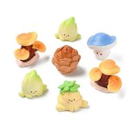 UR URLIFEHALL Lot de 20 figurines de forêt en résine 5 styles - Mini champignon, pomme de pin et bambou - Pour décoration de fête