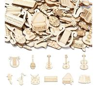 UR URLIFEHALL Lot de 200 découpes en bois brut pour instruments de musique pour bricolage, artisanat, fête, concert, décoration d'intérieur